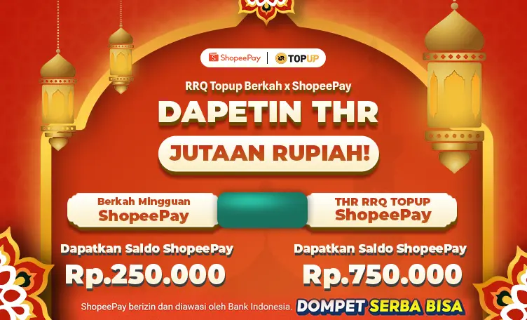RRQ Topup Berkah x ShopeePay: Lebih Banyak THR!